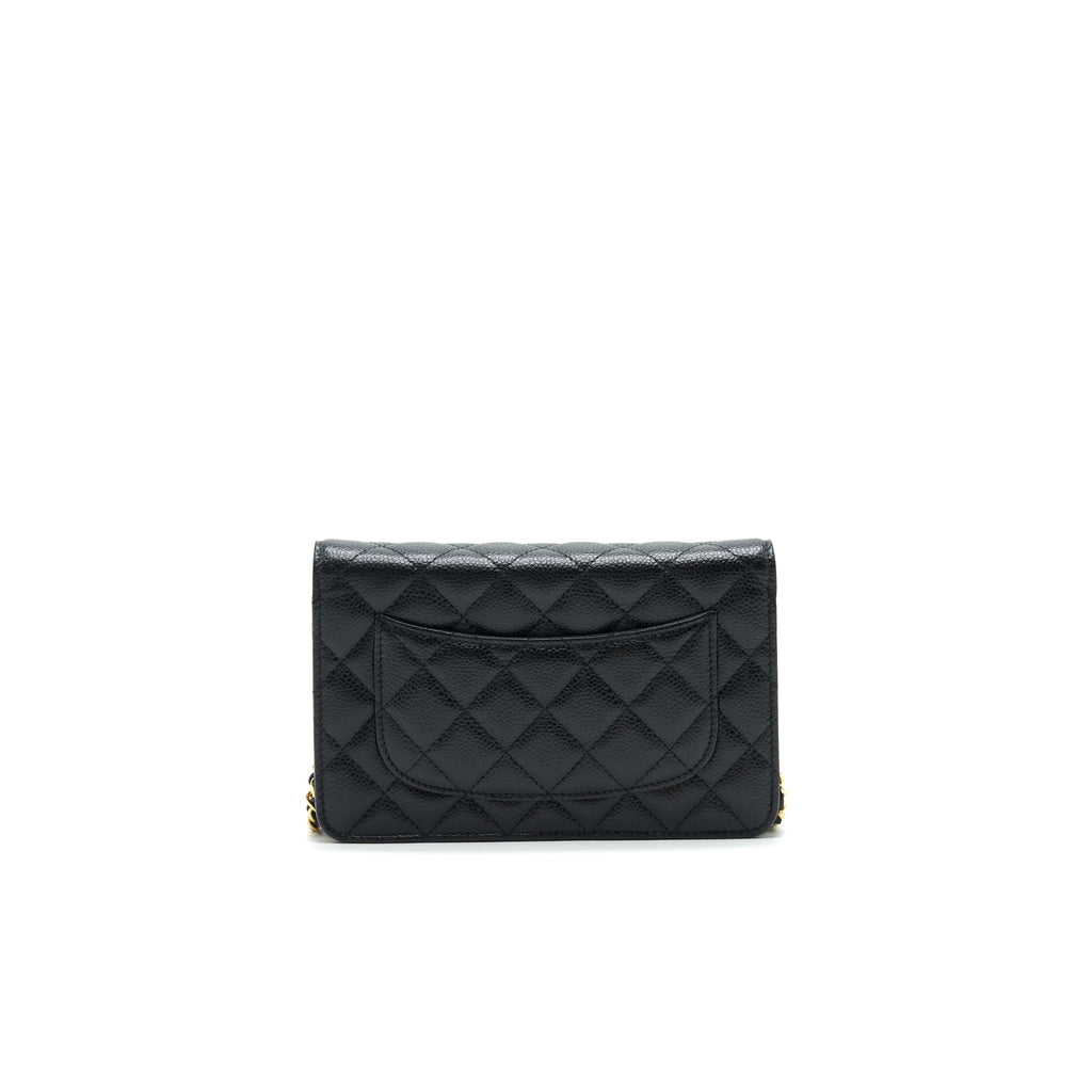 CHANEL CLASSIC WALLET ON CHAIN CAVIAR BLACK WITH GHW