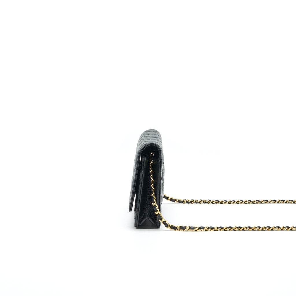 CHANEL CLASSIC WALLET ON CHAIN CAVIAR BLACK WITH GHW