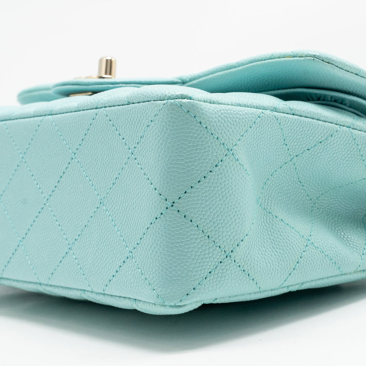 Chanel Small Classic Double Flap Bag Caviar Tiffany Blue LGHW