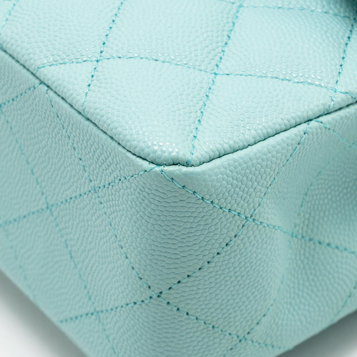 Chanel Small Classic Double Flap Bag Caviar Tiffany Blue LGHW