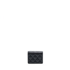 CHANEL CARD HOLDER ON CHAIN CAVIAR BLACK LGHW