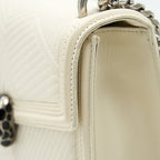 BVLGARI SERPENTI DIAMOND BLAST SHOULDER BAG IN WHITE SHW
