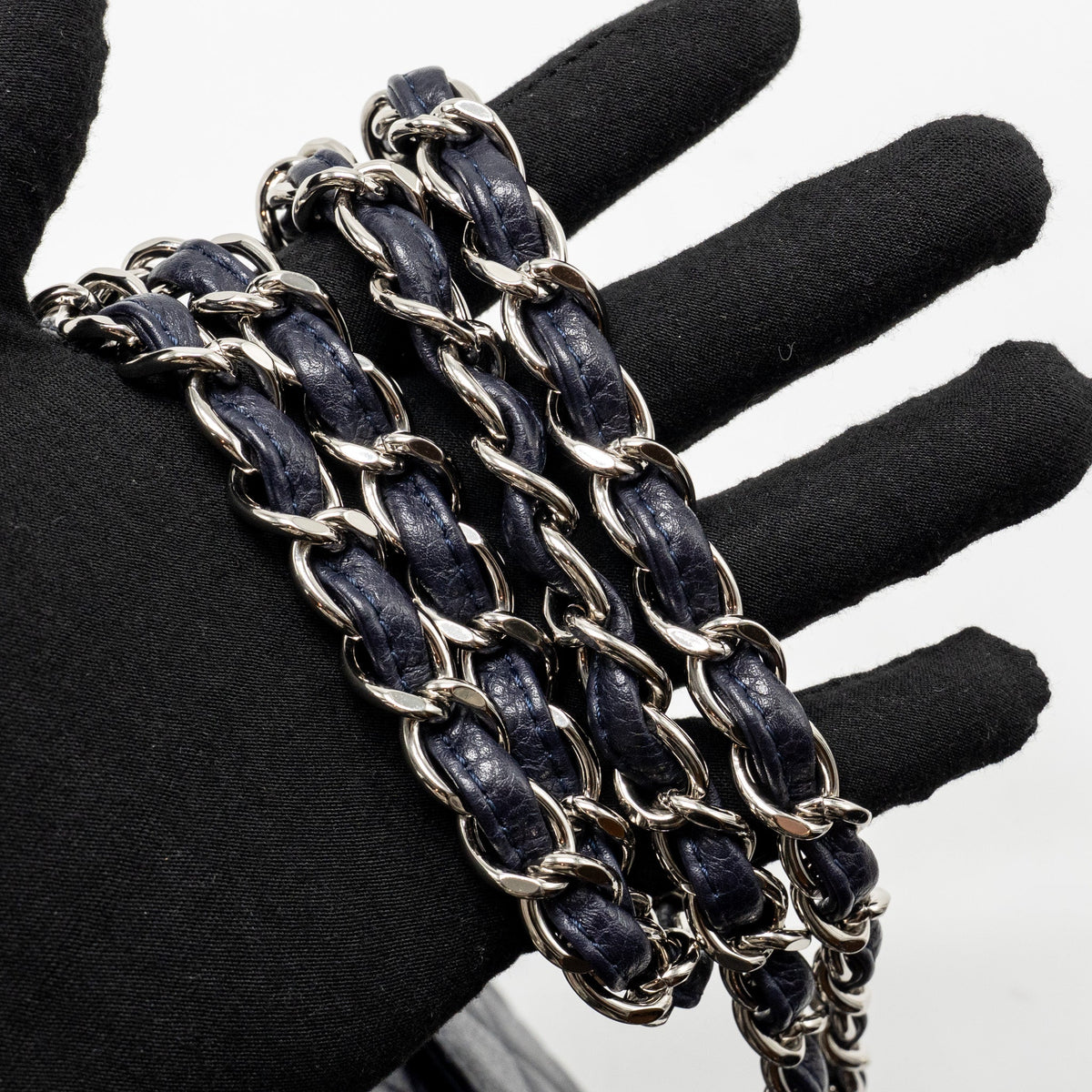 CHANEL JUMBO CLASSIC DOUBLE FLAP BAG CAVIAR DARK BLUE SHW