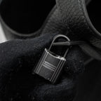 HERMES PICOTIN 18 CLEMENCE SO BLACK WITH BLACK HARDWARE