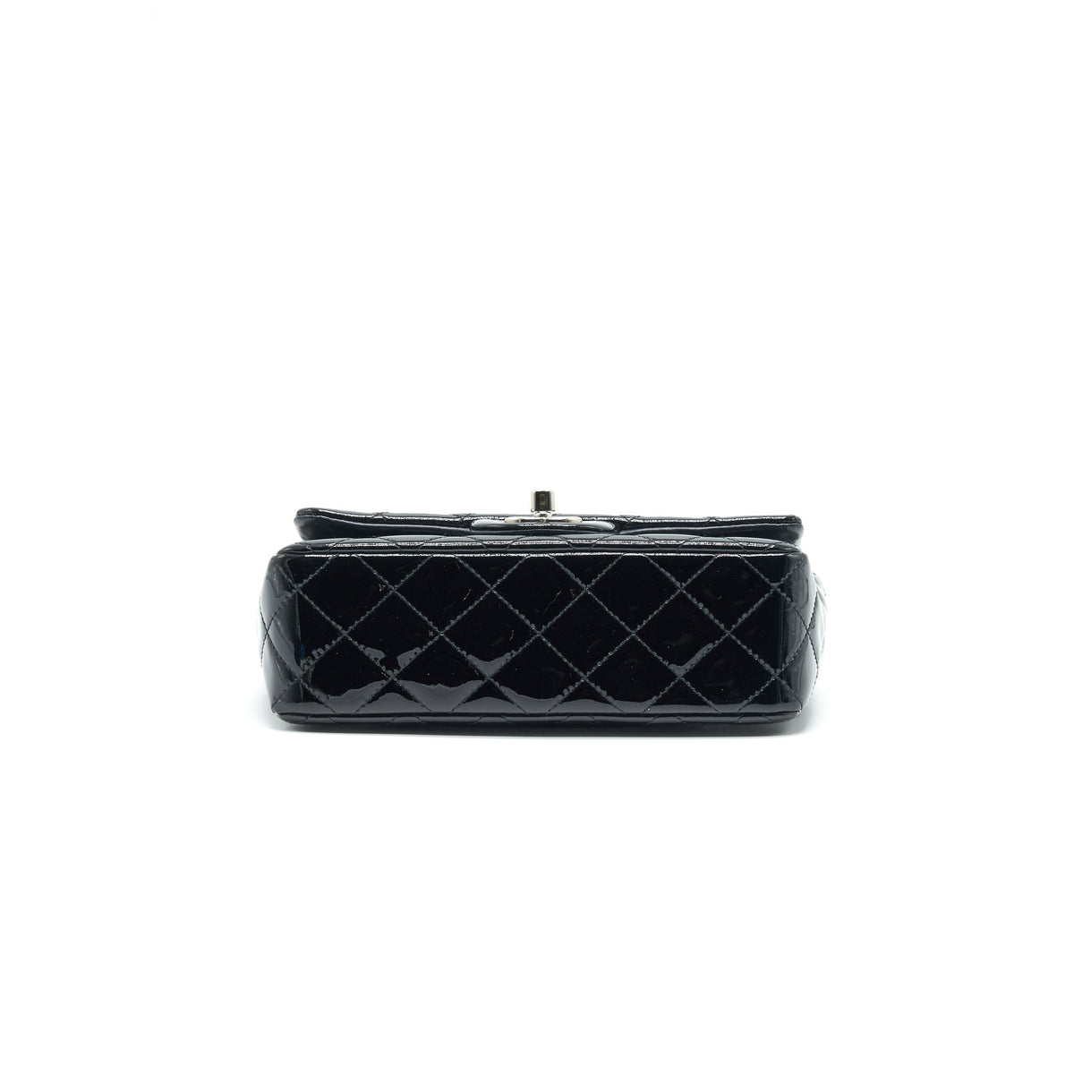CHANEL MINI RECTANGULAR FLAP BAG PATENT LEATHER BLACK SHW