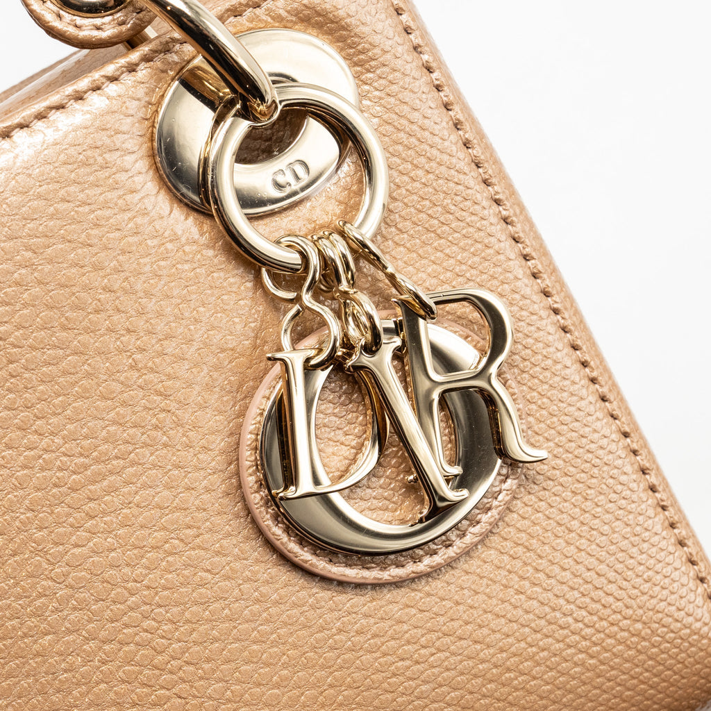 Dior mini lady dior lizard embossed calfskin dark beige LGHW