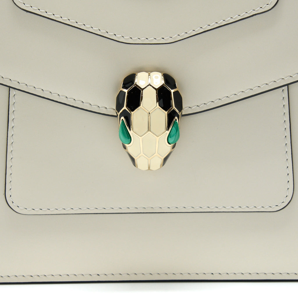 BVLGARI TOP HANDLE SERPENTI BAG WHITE