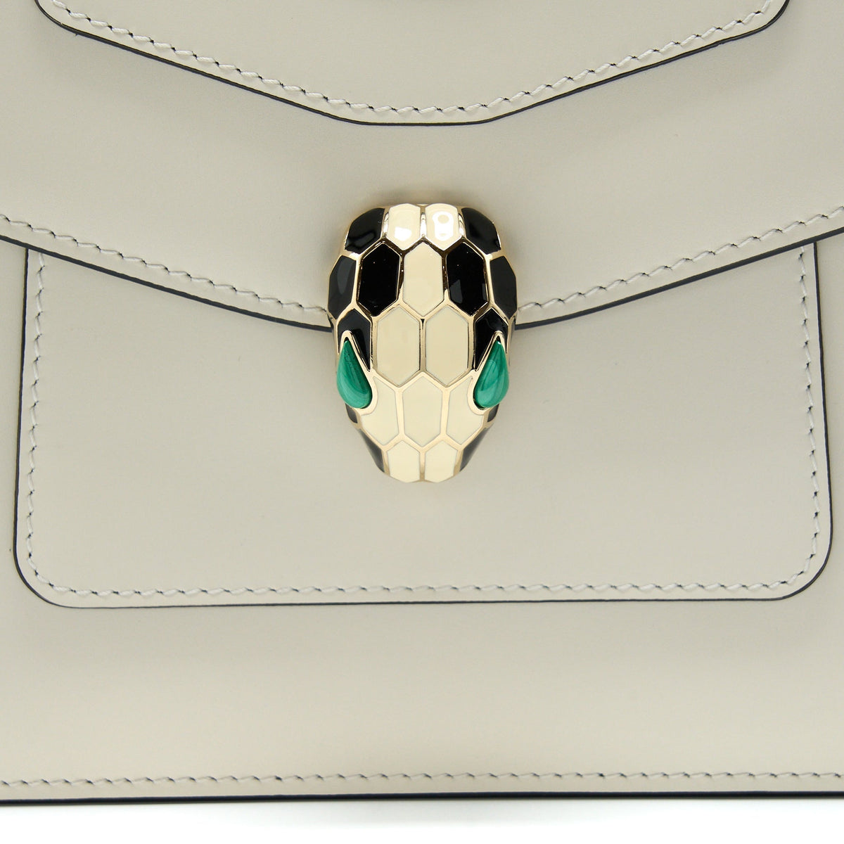 BVLGARI TOP HANDLE SERPENTI BAG WHITE