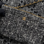 CHANEL MEDIUM 22 BAG TWEED BLACK / GREY GHW (MICROCHIP)