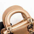 Dior mini lady dior lizard embossed calfskin dark beige LGHW