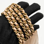 CHANEL 21A GOLD CRUSH FLAP BAG CALFSKIN BEIGE GHW (MICROCHIP)