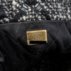 CHANEL MEDIUM 22 BAG TWEED BLACK / GREY GHW (MICROCHIP)