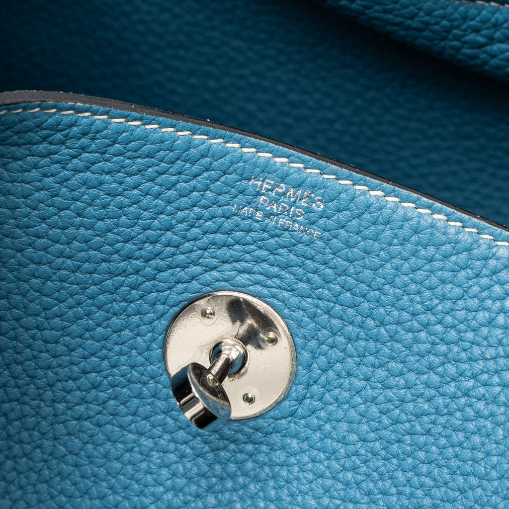 Hermes Lindy 30 Clemence Blue Jeans SHW