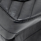 CHANEL MINI 2.55 REISSUE FLAP BAG CHEVRON AGED CALFSKIN SO BLACK