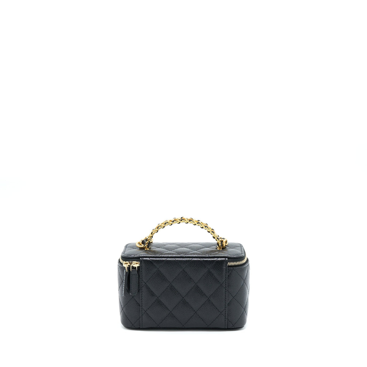CHANEL LETTER TOP HANDLE LONG VANITY CAVIAR BLACK GHW