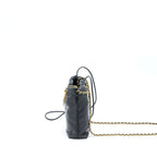 CHANEL 23S MINI 22 BAG WITH PEARL SHINY CALFSKIN BLACK BRUSHED GHW (MICROCHIP)