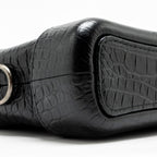 CHANEL SMALL GABRIELLE HOBO BAG WITH TOP HANDLE CROC-EMBOSSED CALFSKIN BLACK MULTICOLOUR HARDWARE