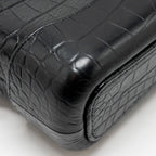 CHANEL SMALL GABRIELLE HOBO BAG WITH TOP HANDLE CROC-EMBOSSED CALFSKIN BLACK MULTICOLOUR HARDWARE