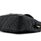CHANEL 23C HOBO BAG GRAINED CALFSKIN BLACK GHW (MICROCHIP)