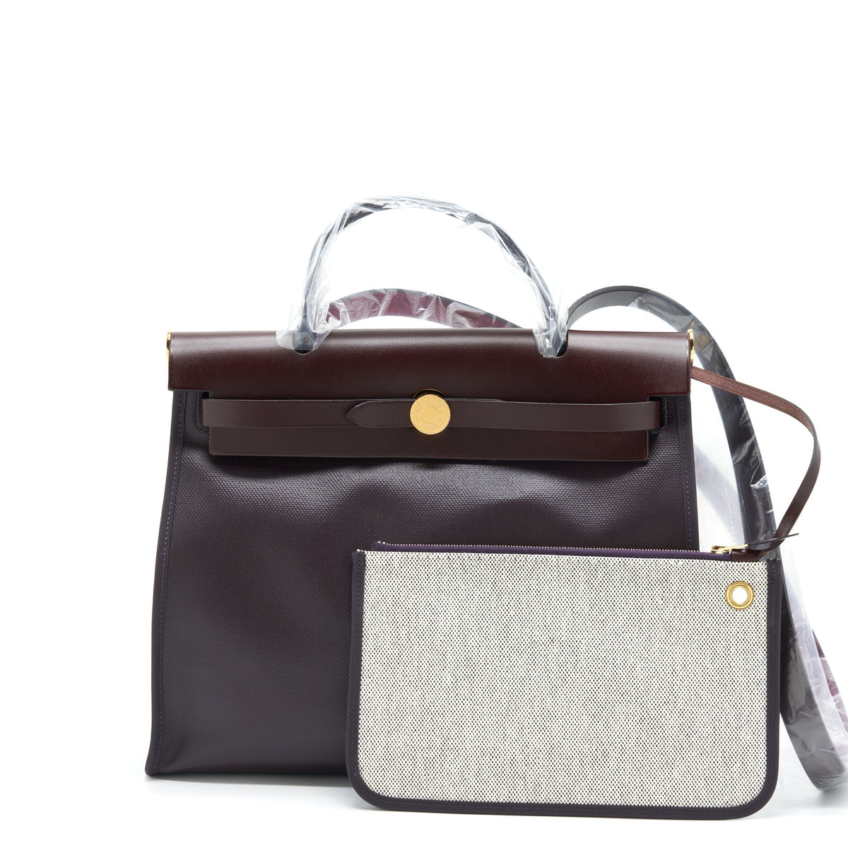 Hermes Herbag 31 Cassis/Ecru/Noir/Rouge Sellier GHW