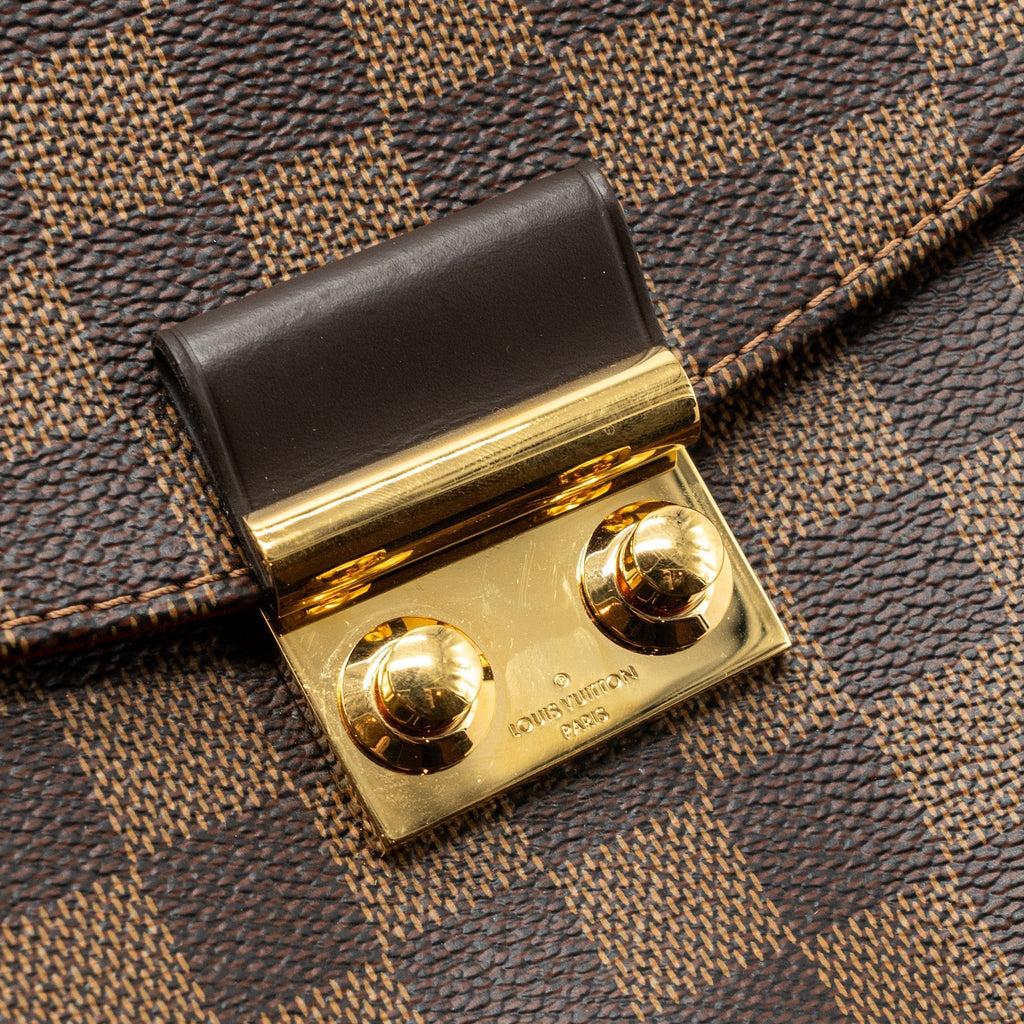 LOUIS VUITTON CROISETTE DAMIER EBENE CANVAS GHW