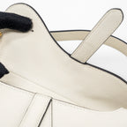 DIOR MINI SADDLE BAG GRAINED CALFSKIN WHITE GHW