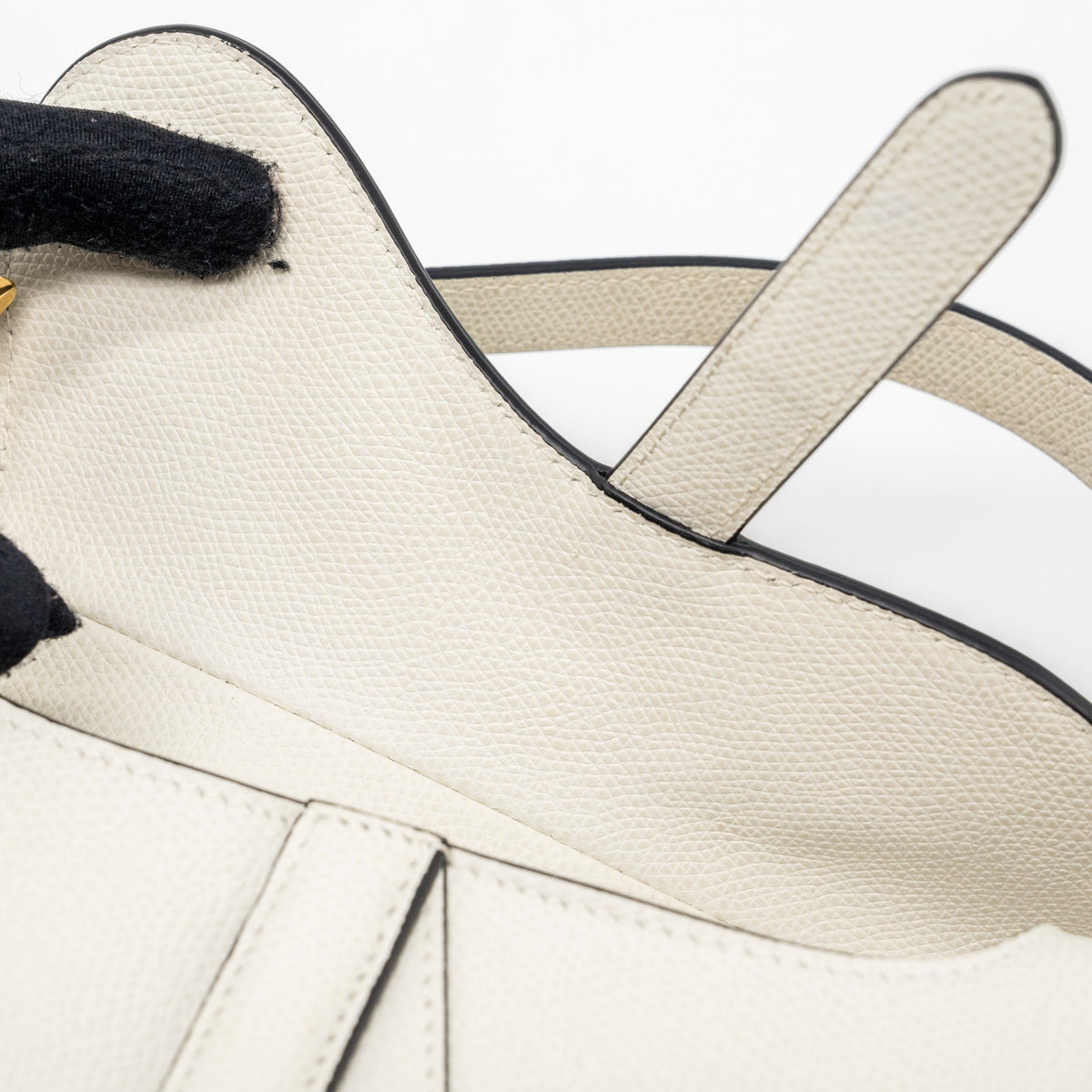 DIOR MINI SADDLE BAG GRAINED CALFSKIN WHITE GHW