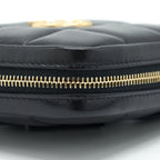 CHANEL QUILTED BELT BAG LAMBSKIN BLACK WITH GHW
