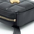 CHANEL QUILTED BELT BAG LAMBSKIN BLACK WITH GHW