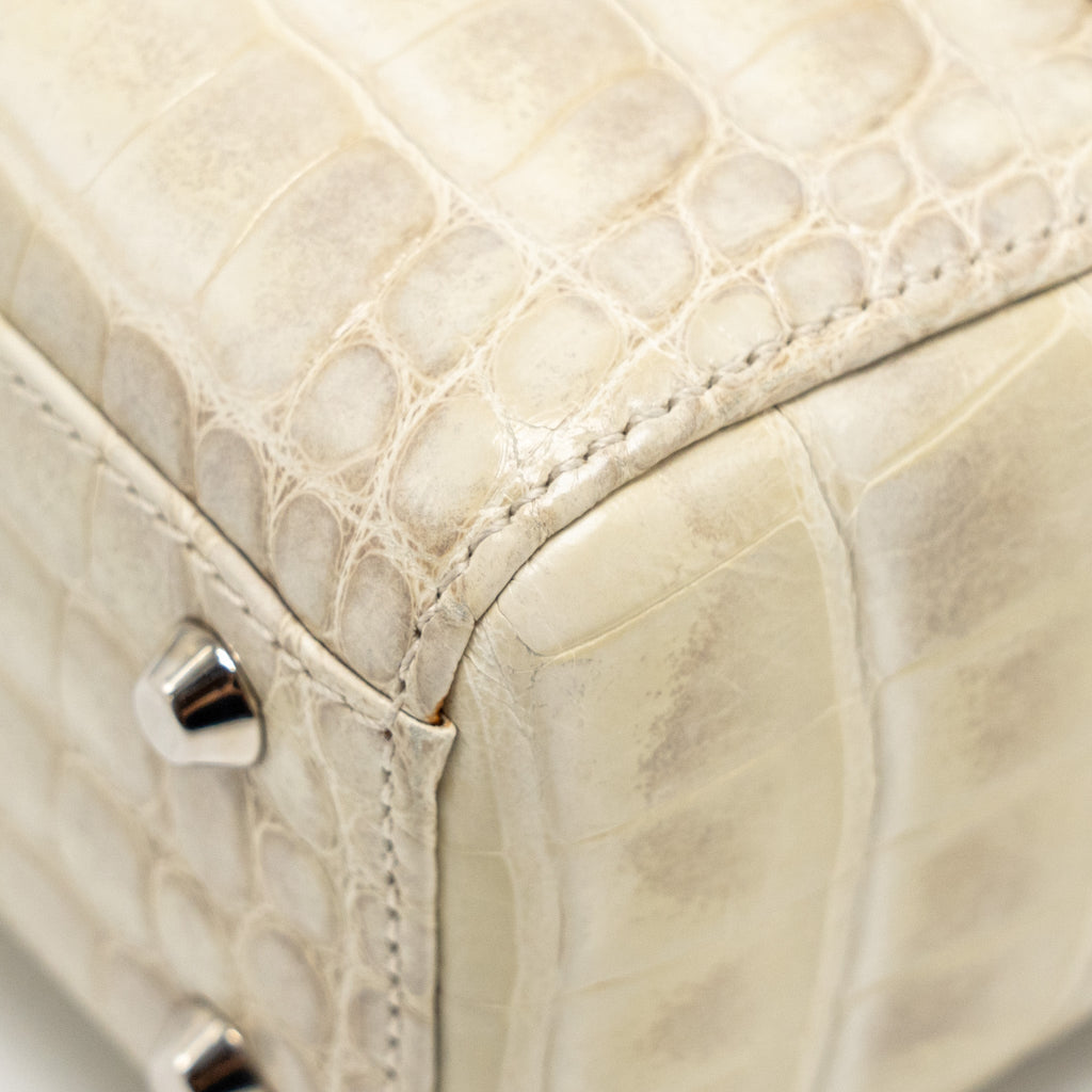 DIOR MINI LADY DIOR HIMALAYAN CROCODILE WHITE SHW