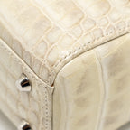 DIOR MINI LADY DIOR HIMALAYAN CROCODILE WHITE SHW