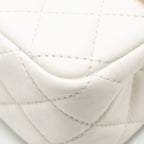 CHANEL PEARL CRUSH MINI RECTANGULAR FLAP BAG LAMBSKIN WHITE GHW (MICROCHIP)