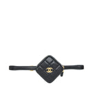 CHANEL QUILTED BELT BAG LAMBSKIN BLACK WITH GHW