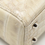 DIOR MINI LADY DIOR HIMALAYAN CROCODILE WHITE SHW