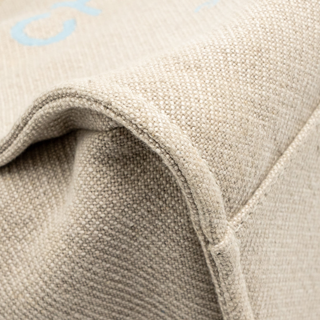 Chanel Deauville tote bag canvas / leather beige / light blue LGHW (microchip)