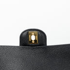CHANEL MEDIUM CLASSIC DOUBLE FLAP BAG CAVIAR BLACK GHW(MICROCHIP)