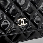 CHANEL CLASSIC WALLET ON CHAIN PATENT BLACK SHW