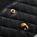 CHANEL MEDIUM CLASSIC DOUBLE FLAP BAG CAVIAR BLACK GHW(MICROCHIP)
