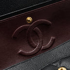 CHANEL MEDIUM CLASSIC DOUBLE FLAP BAG CAVIAR BLACK GHW(MICROCHIP)