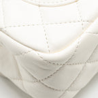 CHANEL PEARL CRUSH MINI RECTANGULAR FLAP BAG LAMBSKIN WHITE GHW (MICROCHIP)