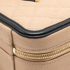 Chanel medium filigree vanity case caviar beige/black GHW