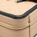 Chanel medium filigree vanity case caviar beige/black GHW