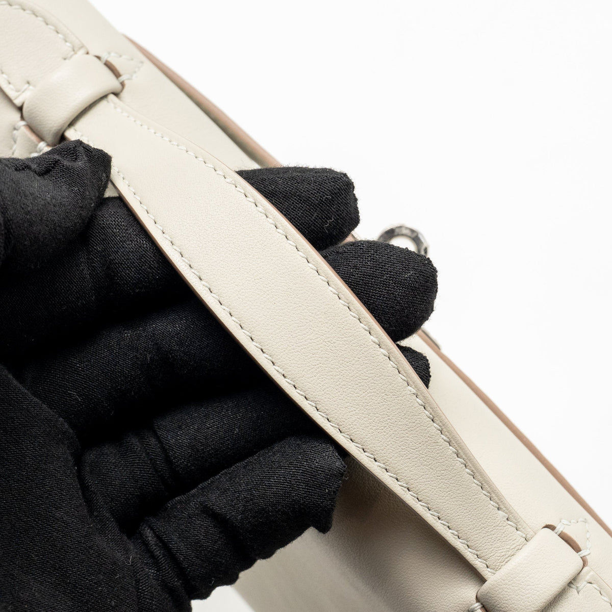 Hermes Kelly Pochette swift gris perle SHW