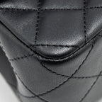 CHANEL PEARL CRUSH MINI RECTANGULAR FLAP BAG LAMBSKIN BLACK GHW (MICROCHIP)