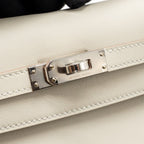 Hermes Kelly Pochette swift gris perle SHW