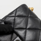 CHANEL 22S GIANT CHAIN MINI FLAP BAG LAMBSKIN BLACK BRUSHED GHW (MICROCHIP)