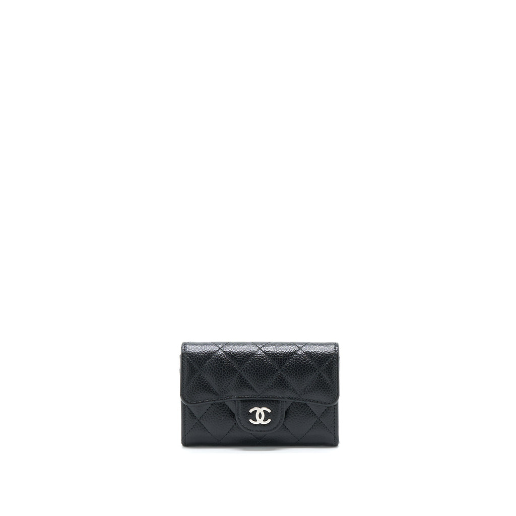 CHANEL CLASSIC FLAP CARD HOLDER CAVIAR BLACK SHW (HOLOGRAM)