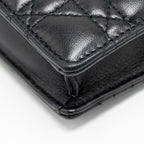 DIOR DIORADDICT WALLET ON CHAIN CANNAGE LEATHER BLACK GHW