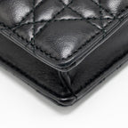 DIOR DIORADDICT WALLET ON CHAIN CANNAGE LEATHER BLACK GHW