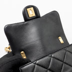 CHANEL 22S GIANT CHAIN MINI FLAP BAG LAMBSKIN BLACK BRUSHED GHW (MICROCHIP)